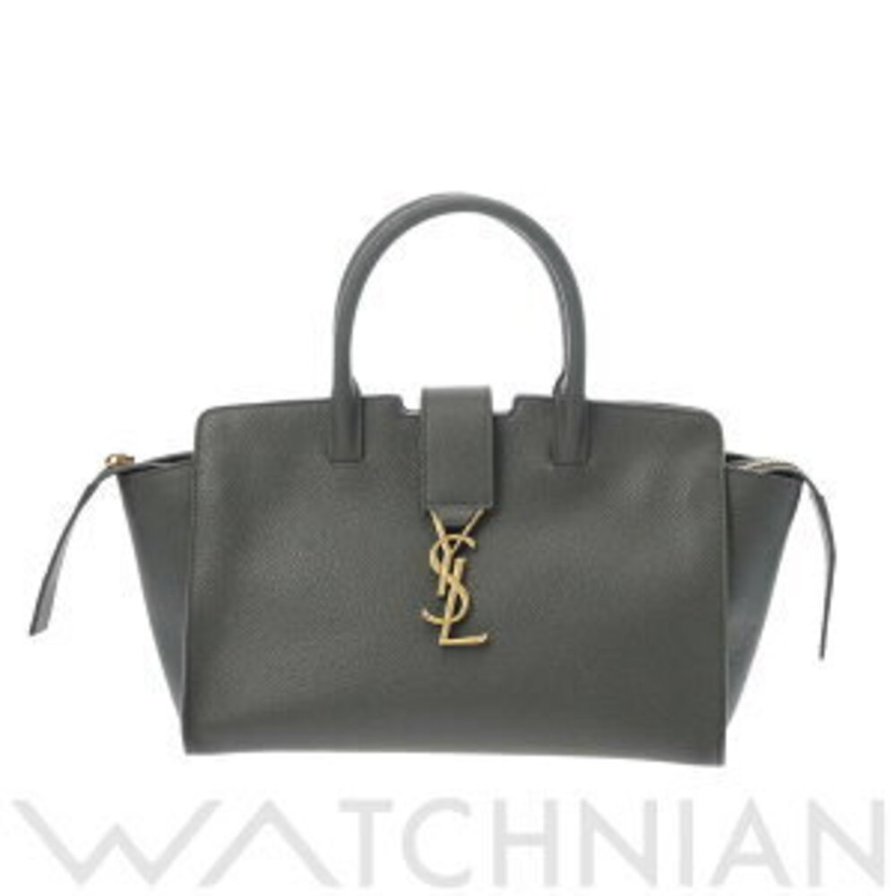 Saint Laurent Downtown Baby Gray Grain Leather Handbag
